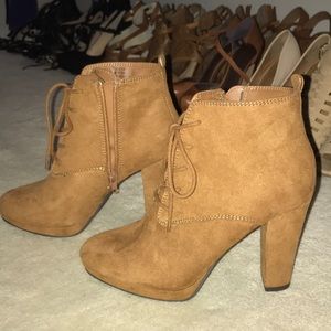 light brown lace up booties. Size 7!